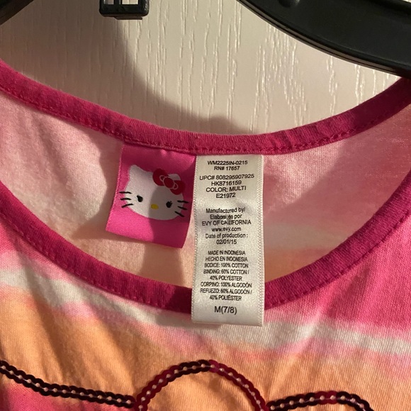 Girls Hello Kitty Pink Sequin Dress. Size medium 7/8 - Picture 2 of 3